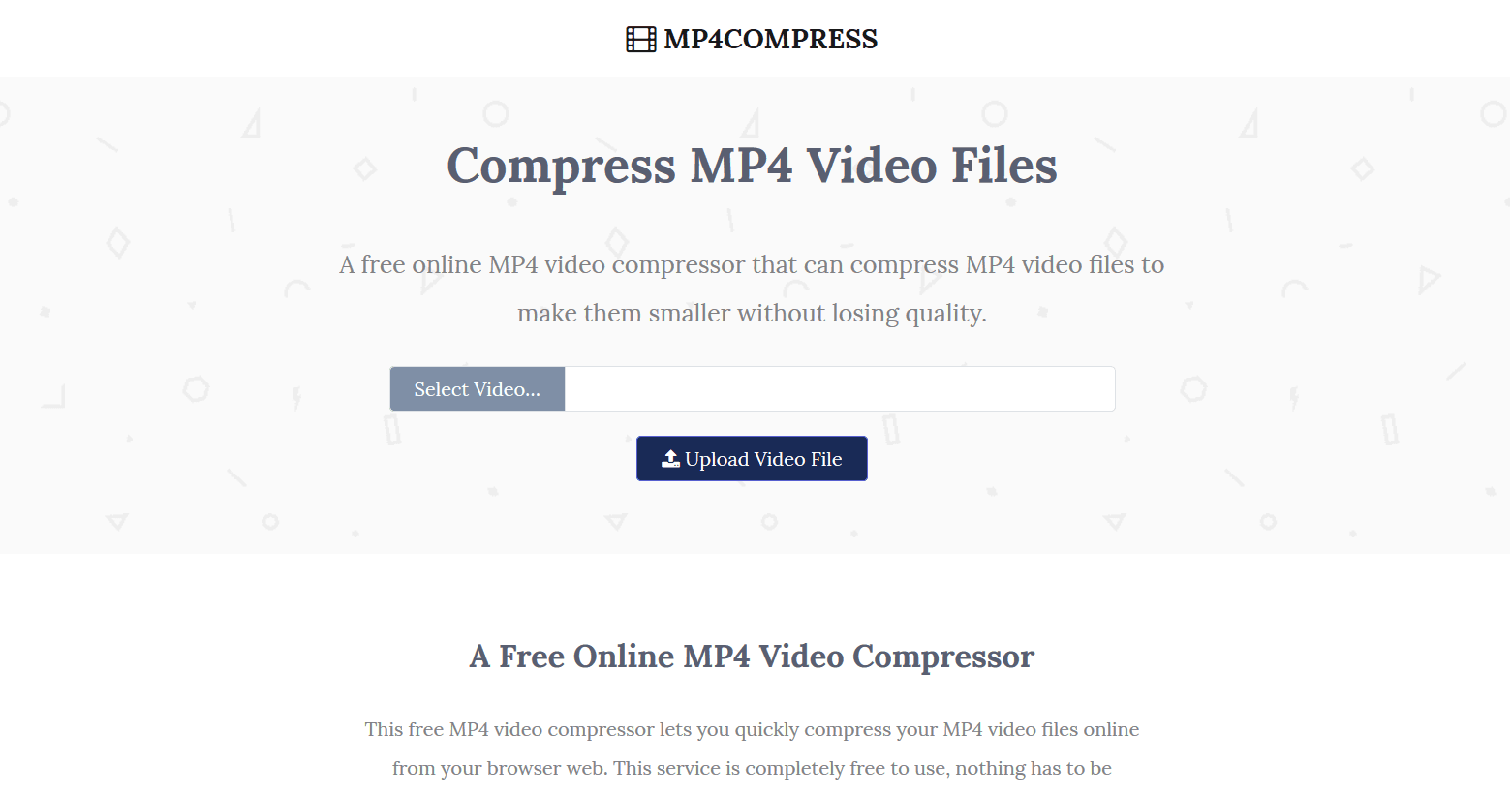 Compress MP4 Video Files Online Free Mp4Compress